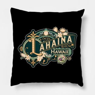 LAHAINA Strong Palm Trees Sunset Lahaina Hawaii Pillow