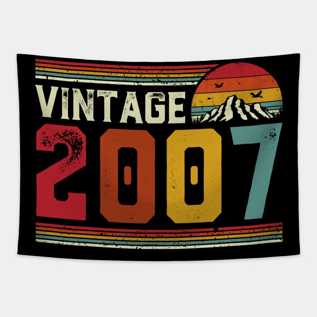 Vintage 2007 Birthday Gift Retro Style Tapestry by Foatui