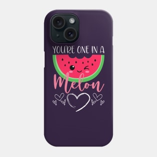 Funny Watermelon Pun One In a Melon Cute Kawaii Fruit Doodle Phone Case