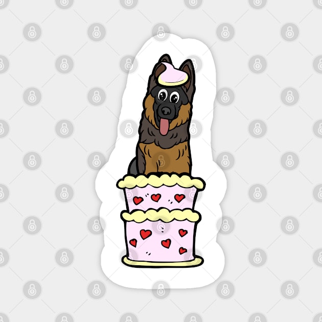 Guard dog Jumping out of a cake Magnet by Pet Station