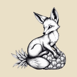 Vixen on a pineapple Pen and Ink drawing T-Shirt