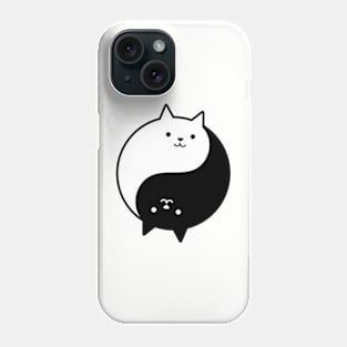 Cat Yin Yang Eastern Wisdom Religion - Chi Peaceful Black and White Cat Phone Case