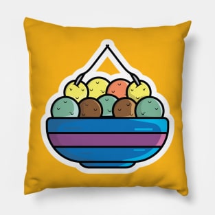 Delicious Ice Cream Cup Sticker vector illustration. Summer food and ice cream object icon concept. Ice cream plastic cup sticker vector design with shadow. Pillow