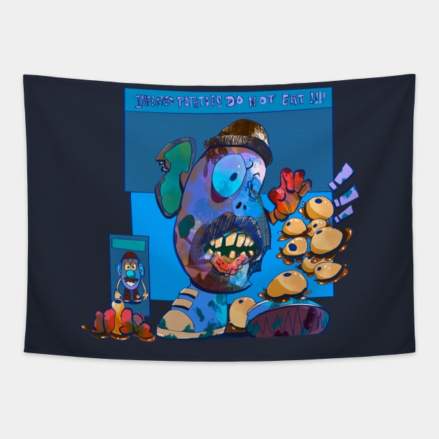 Mr. Zomtato Head Tapestry by Ninjanese_art