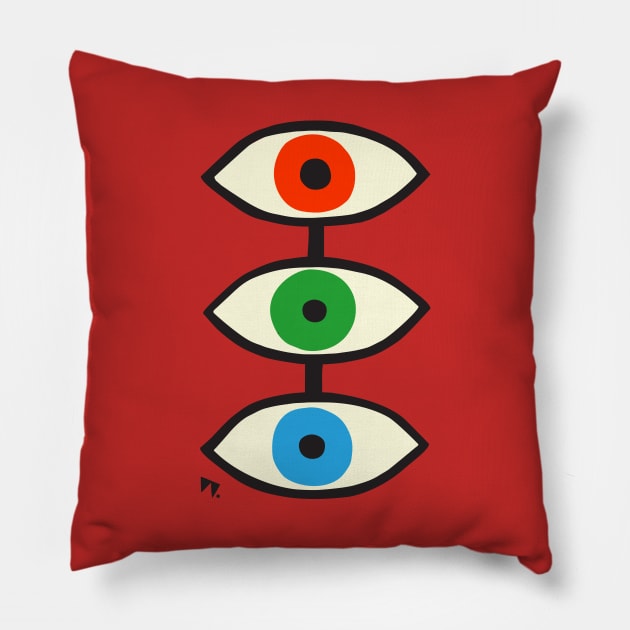 Triclops ( aka RGB Eyes ) Pillow by waltoons