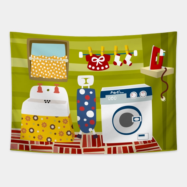 Laundry Room Tapestry by soniapascual