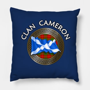 Clan Cameron Crest & Tartan Knot Pillow