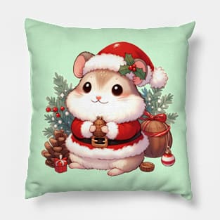 Cute Christmas Santa Hamster Pillow