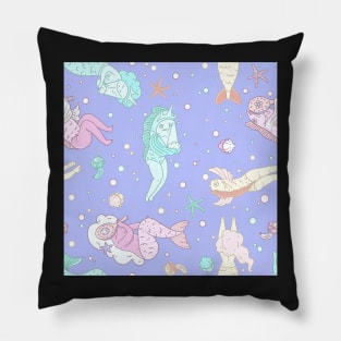 Mermaid or reverse mermaid? (violet version) Pillow