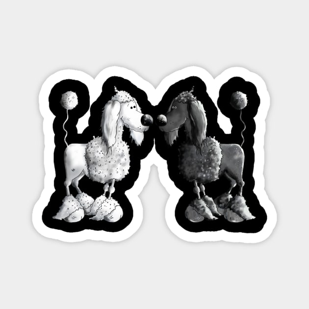 Black And White dog Magnet by cartwrightshops
