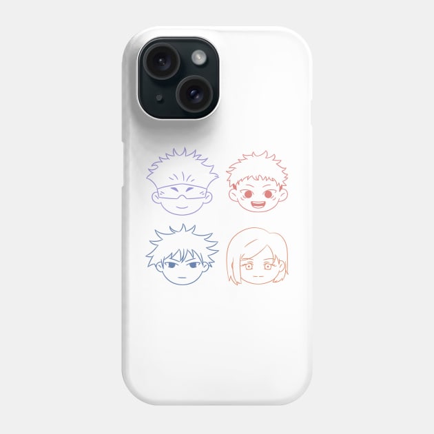 Cute gojo, yuji, megumi, nobara team Phone Case by HanaAisy