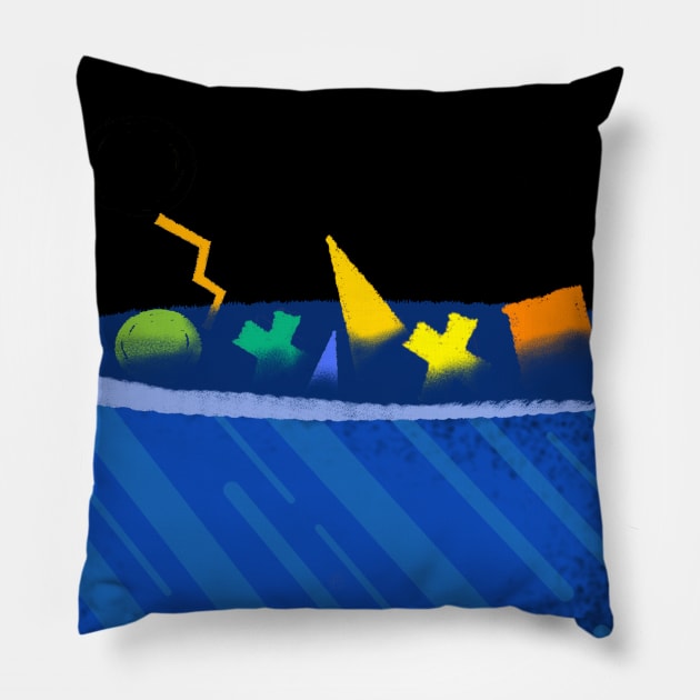 bowl of dimensions Pillow by Apxwr