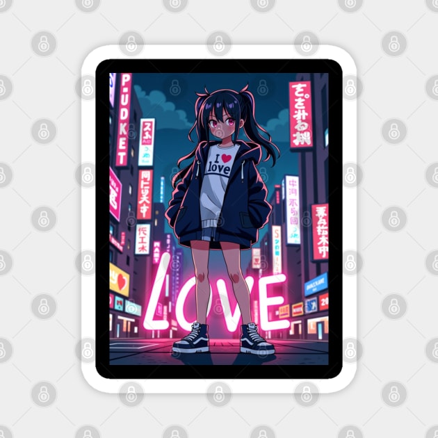 Dynamic Anime Vibes: A Journey of Color and Emotion Magnet by Steve