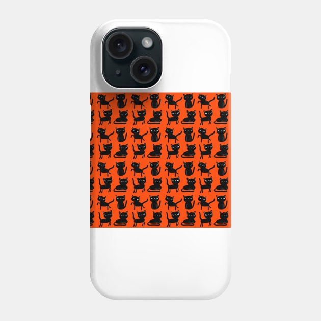 Black Cat Funny Halloween Face Phone Case by nicholsoncarson4