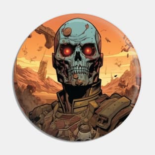 Post Apocalyptic Wastelands Cyborg Commando Exterminator Pin