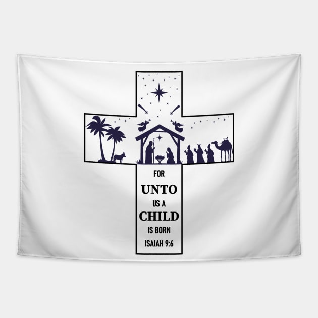 For unto us a child is born Tapestry by Mr.Dom store