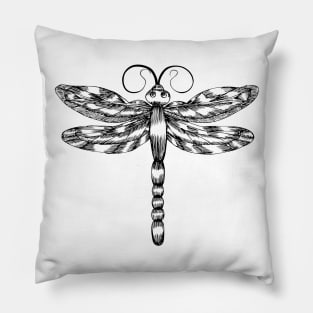 Dragonfly Hand Drawn Pillow