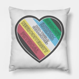 Disability pride flag heart Pillow