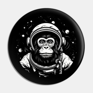 Space Monkey Ape Chimp Astronaut Graphic Pin