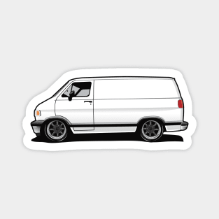 1994 White Dodge Van Magnet