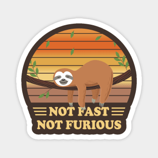 Not Fast Not Furious Sloth Magnet