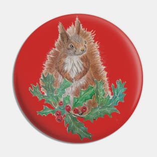 Christmas squirrel Pin