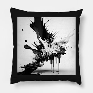 Life in Black and White Dripping Paint Pillow