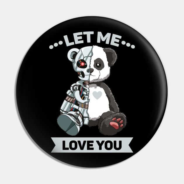 Cute Panda Bear Scary Robot Cybernetic Animal Lover Pin by melostore