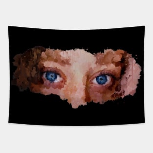 Blue eyes oil painting Tapestry