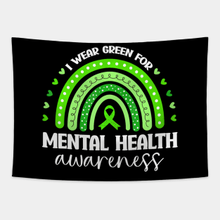 I Wear Green Mental Health Awareness Tapestry