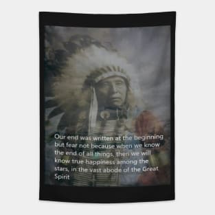 Becoming - American Indian Chief Tapestry