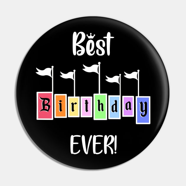 Best Birthday Pastel Rainbow Pin by Mick-E-Mart