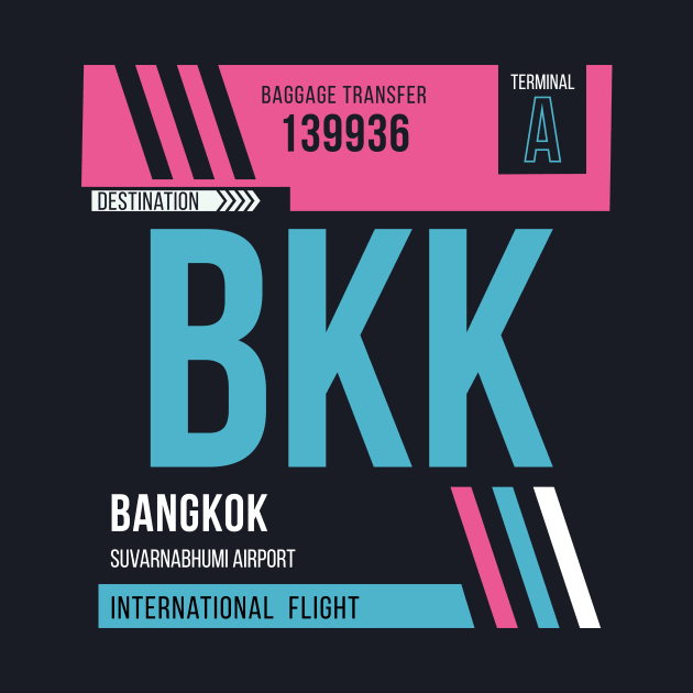 Bangkok (BKK) Airport Code Baggage Tag by SLAG_Creative