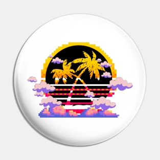 Palm Tree Sunset Pin