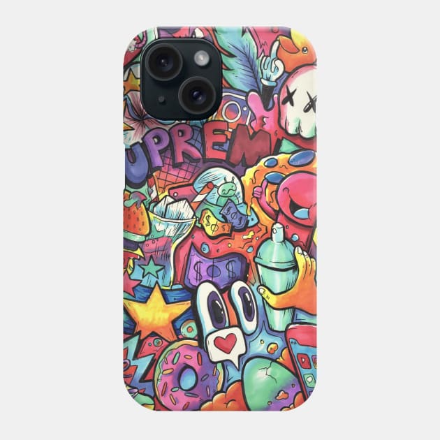 Supreme Doodle Phone Case by Shrimpy