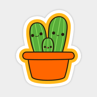 Cute cactus in orange pot Magnet