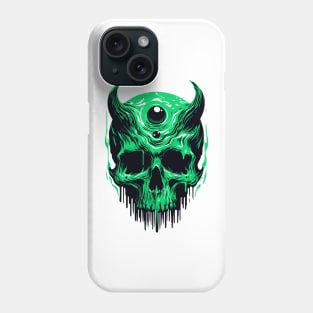 Green skull horror Phone Case