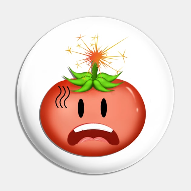 Funny Tomato Tshirt Pin by  Chirido_Bin