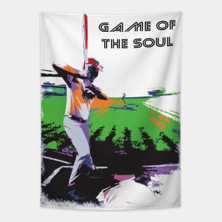 Baseball game of the soul pop art Tapestry