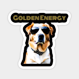 Retro Golden Energy-Golden Retriever in Sunglasses Magnet