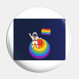 Gay Pride Astronaut Planet Pin