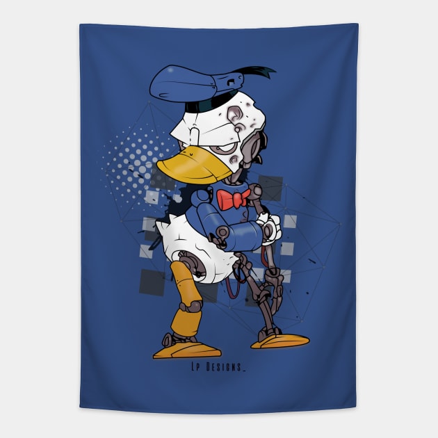 The Cyborg Duck Tapestry by LpDesigns_