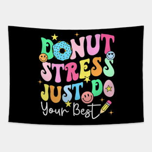 Groovy Donut Stress Best Test Day Teachers Kids Tapestry