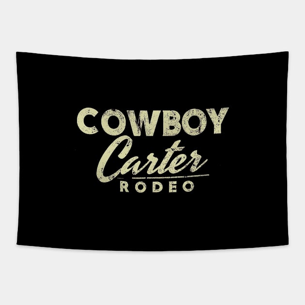 Cowboy Carter Rodeo Vintage Graphic Tapestry by Retro Travel Design