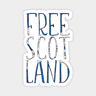 FREE SCOTLAND, Scottish Independence Saltire Flag Text Slogan Magnet