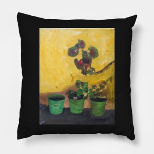 Yellow Wall, Greek Flowers Pillow