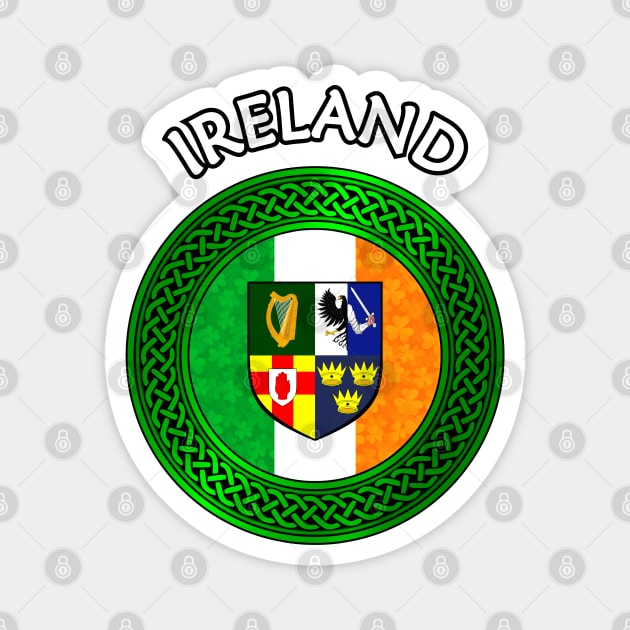 Irish Flag Clover Celtic Knot - Ireland Magnet by Taylor'd Designs