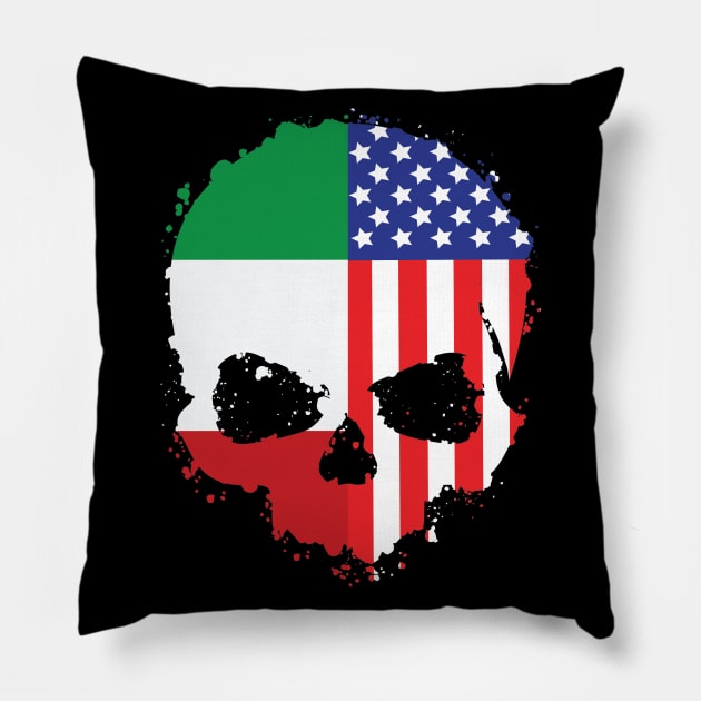 Italian American Pride Skull Pillow by Rosemarie Guieb Designs