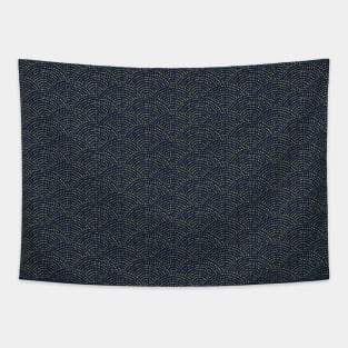 Ink dot scales - navy & gold Tapestry