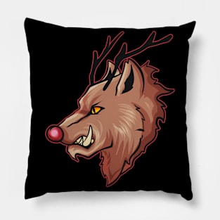 Angry Rudolph the Reindeer Christmas Halloween Hallowxmas Pillow